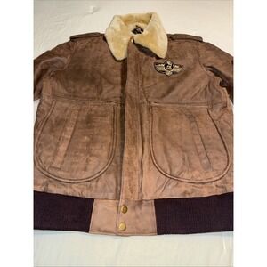 Leather Bomber Jacket Size M/L